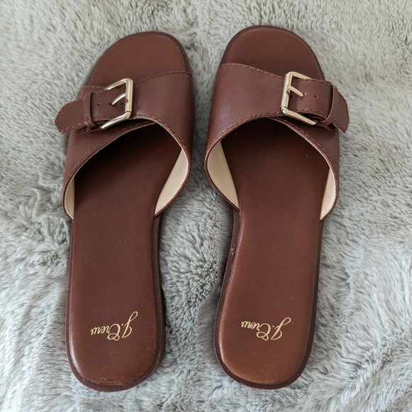 Euc J.Crew leather slides - Picture 1 of 5